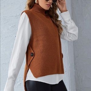 Side button sweater vest